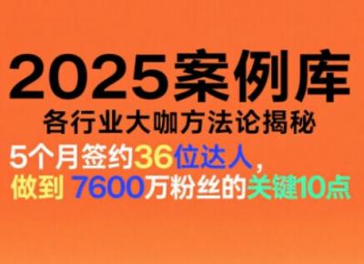 2025案例库，收录各行业大咖的方法论，各行业大咖方法论揭秘