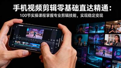 手机视频剪辑零基础直达精通：100节实操课程掌握专业剪辑技能，实现稳&8230;