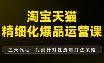 猫课子幽·淘宝天猫精细化爆品运营【音频+字幕+文档】(9月12-14杭州线下课)