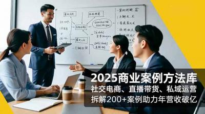 2025商业案例方法库，社交电商、直播带货、私域运营，拆解200+案例助力年营收破亿