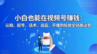 小白也能在视频号赚钱:认知、起号、话术、选品、开播到投放全链路运营