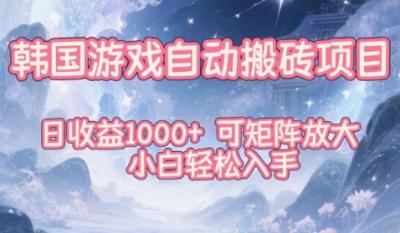 韩国游戏自动搬砖项目,日收益1k+,可矩阵放大,小白轻松入手【揭秘】