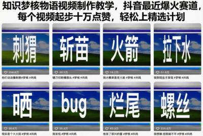 知识梦核物语视频制作教学，抖音最近爆火赛道，每个视频起步十万点赞，轻松上精选计划