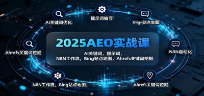 2025AEO实战课：AI关键词，提示词，N8N工作流，Bing站点地图，Ahrefs关键词挖掘