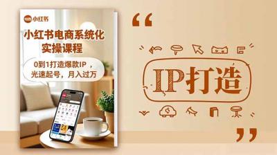 小红书流量变现系统化实操课程,0到1打造爆款IP,光速起号,月入过万