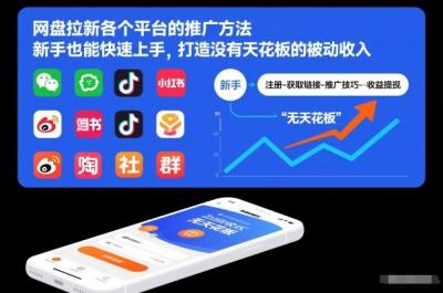 网盘拉新各个平台的推广方法，新手也能快速上手，打造没有天花板的被动收入