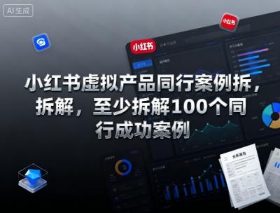 小红书虚拟产品同行案例拆解，至少拆解100个同行成功案例(完结)