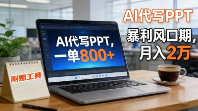 AI 代写做 PPT！一单狂赚 800+，风口期月入 2 万(工具 + 提示词直接送)