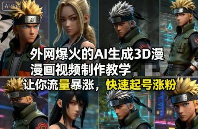 外网爆火的AI生成3D漫画视频制作教学，让你流量暴涨，快速起号涨粉！