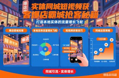 实体同城短视频获客爆店霸城抢客秘籍，打造本地实体的流量增长飞轮