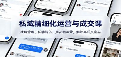私域精细化运营与成交课：社群管理、私聊转化、朋友圈运营，解锁高成交密码