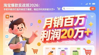 淘宝爆款实战班2026：手把手教你打造月销百万爆款，稳定月利润突破20万+