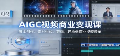 AIGC视频商业变现课：脚本创作、素材生成、剪辑，轻松做商业视频接单