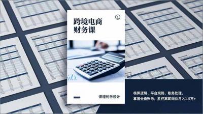 跨境电商财务课,核算逻辑、平台规则、账务处理,掌握全盘账务,胜任高薪岗位月入1.5万+