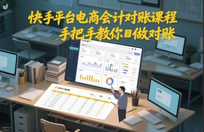 快手平台电商会计对账课程，手把手教你做对账