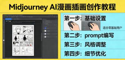 利用Midjourney AI人工智能轻松创作漫画插画教程，零基础创作完整漫画插画