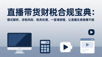 直播带货财税合规宝典：模式解析、涉税风险、账务处理，一堂课搞懂，让直播生意稳赚不赔