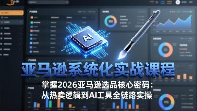 亚马逊系统化实战课-更新3月：2026最新选品方法论，从热卖原因分析到AI作图，提升选品成功率