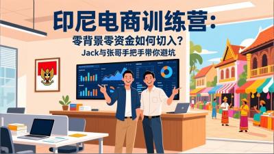 印尼电商训练营：零背景零资金如何切入？Jack与张哥手把手带你避坑