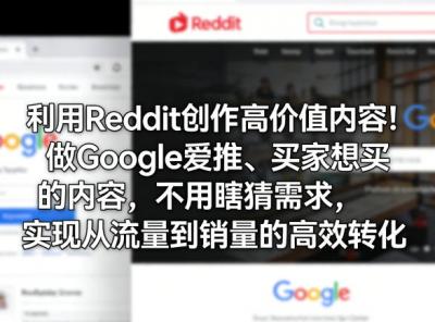利用Reddit创作高价值内容！做Google爱推、买家想买的内容，不用瞎猜需求，实现从流量到销量的高效转化
