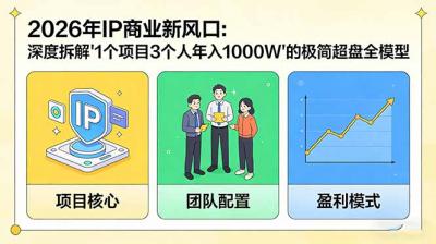 2026年IP商业新风口:深度拆解“1个项目3个人年入1000W”的极简超盘全模型