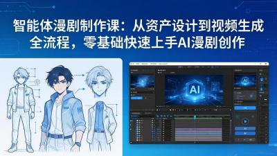 智能体漫剧制作课:从资产设计到视频生成全流程,零基础快速上手AI漫剧创作