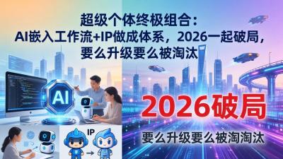 超级个体终极组合:AI嵌入工作流+IP做成体系,2026一起破局,要么升级要么被淘汰