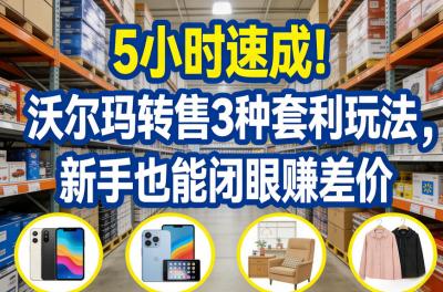 5小时速成!沃尔玛转售3种套利玩法,新手也能闭眼賺差价