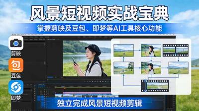 风景短视频实战宝典:掌握剪映及豆包、即梦等AI工具的核心功能,独立完成风景短视频剪辑