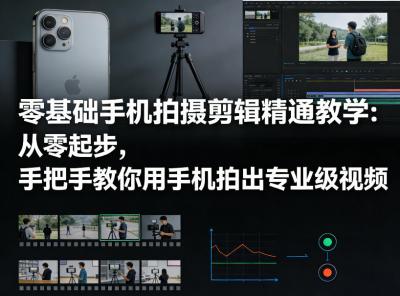 零基础手机拍摄剪辑精通教学：从零起步，手把手教你用手机拍出专业级视频