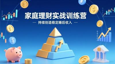 家庭理财实战训练营:从0到1建体系,三阶进阶层层递进,助你持续创造稳定睡后收入