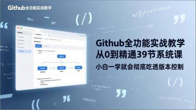 GitHub-全功能实战教学,从0到精通39节系统课,小白一学就会彻底吃透版本控制
