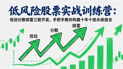 低风险股票实战训练营：低估分散排雷三箭齐发，手把手教你构建十年十倍永续组合