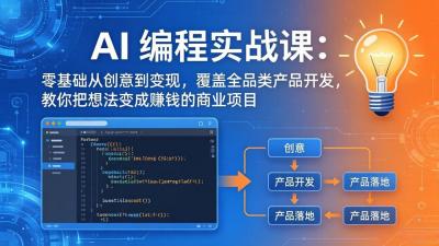 AI编程实战课-第三期-4月17更新:零基础从创意到变现,覆盖全品类产品开发,把想法变成赚钱项目