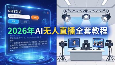 2026年AI无人直播全套教程:OBS安装+软件配置+直播间搭建+话术生成+一键开播实操