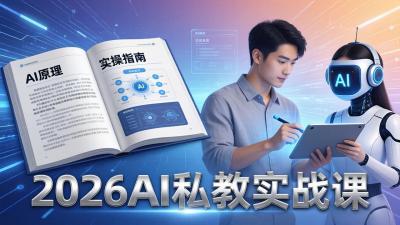 2026AI私教实战课:从AI原理到全场景实操,零基础学会用AI提效+单人单干创业