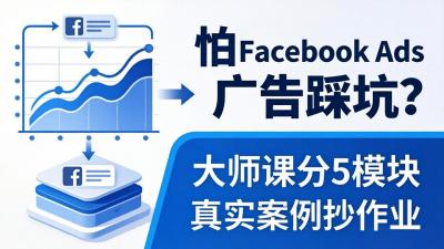 怕 Facebook Ads 广告踩坑?大师课分 5 模块教你做广告、搞扩量,还带真实案例抄作业!