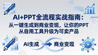 AI+PPT全流程实战指南-更新4月21:从一键生成到商业变现,让你的PPT从自用工具升级为可卖产品