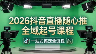 2026抖音直播随心推全域起号课程:一站式搞定直播起号、稳号、放量全流程(更新4月