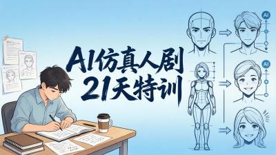 AI仿真人剧21天特训-更新:从剧本到成片全流程实战,掌握角色一致性与变现方法
