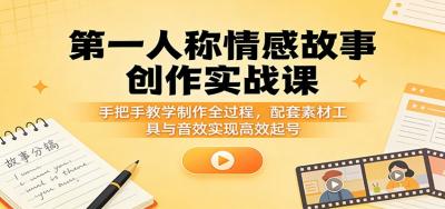 第一人称情感故事创作实战课：手把手教学制作全过程，配套素材工具与音效实现高效起号