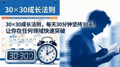 付费文章:30×30成长法则,每天30分钟坚持30天,让你在任何领域快速突破