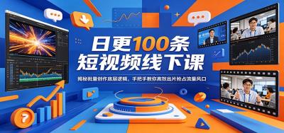 日更100条短视频线下课:揭秘批量创作底层逻辑,手把手教你高效出片抢占流量风口