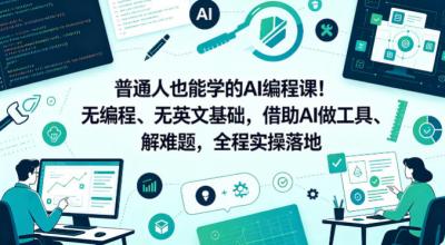 普通人也能学的AI编程课！无编程、无英文基础，借助AI做工具、解难题，全程实操落地