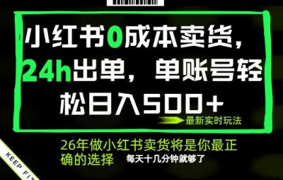 小红书0成本AI卖货,24小时出单,全流程托管,保底日入500+,每天十几分钟就够了【揭秘】