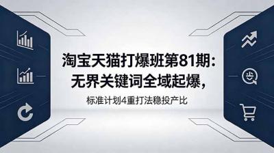 淘宝天猫打爆班第81期：无界关键词全域起爆，标准计划4重打法稳投产比