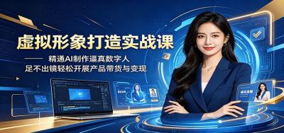 虚拟形象打造实战课:精通AI制作逼真数字人,足不出镜轻松开展产品带货与变现
