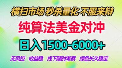 2026美金掘金新风口-纯算法对冲震撼上线！日入1500-6000+，长久合规稳健，轻松摆脱死工资，&8230;