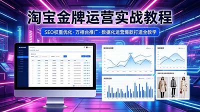 2026 淘宝金牌运营实战教程,SEO权重优化万相台推广,数据化运营爆款打造全教学