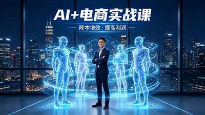 AI+电商实战课,1人+N个AI 智能体,把SOP变AI员工,实现降本增效提高利润